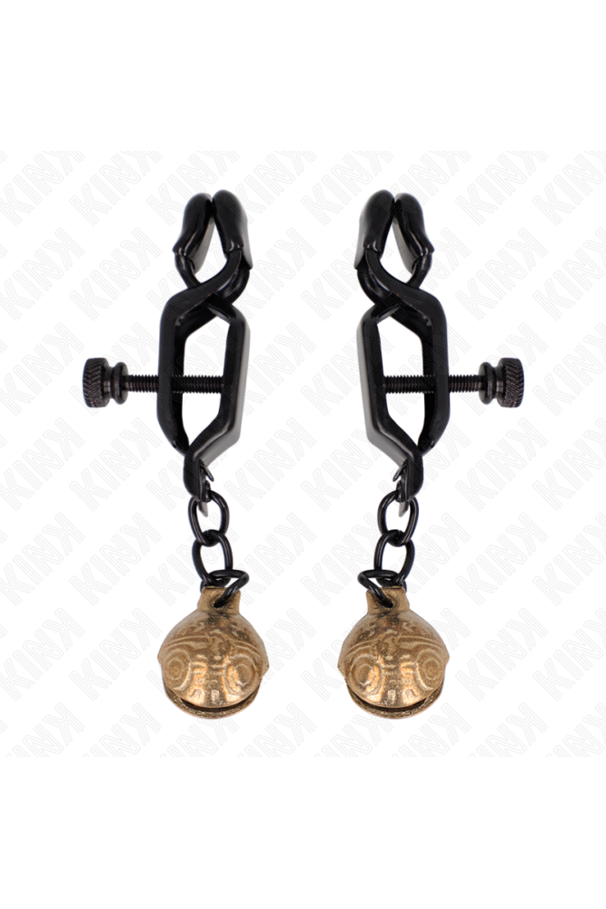 KINK - MORSETTI PER CAPEZZOLI STILE BELL JAW NERO 7 CM