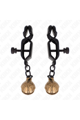 KINK - MORSETTI PER CAPEZZOLI STILE BELL JAW NERO 7 CM