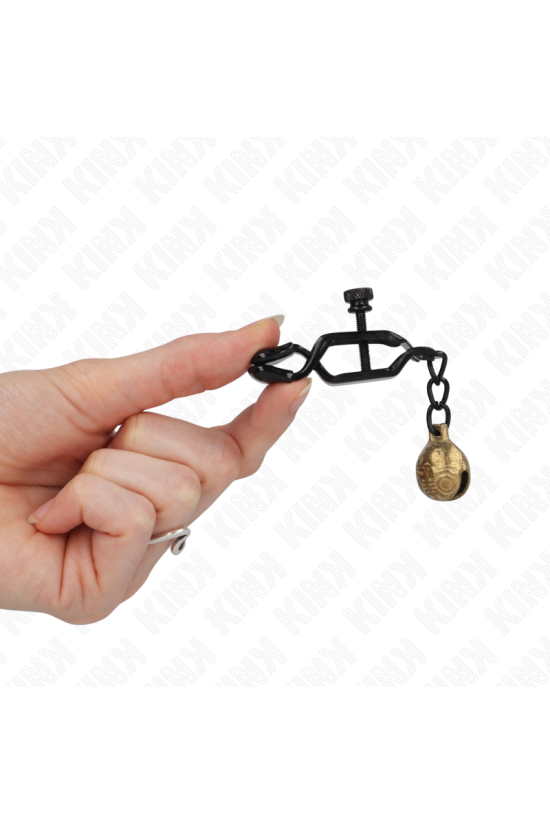 KINK - MORSETTI PER CAPEZZOLI STILE BELL JAW NERO 7 CM