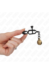 KINK - MORSETTI PER CAPEZZOLI STILE BELL JAW NERO 7 CM