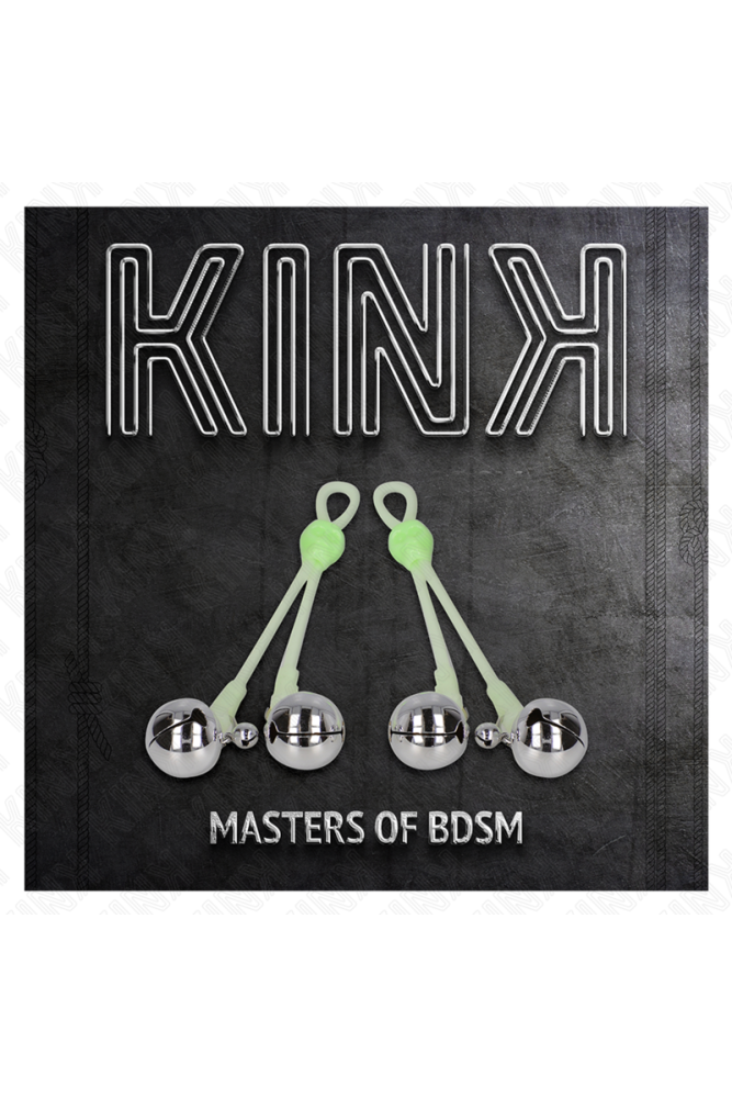 KINK - PINZE PER CAPEZZOLI TESCHIO LUMINOSO CON ANELLO CAMPANE REGOLABILI VERDE/ARGENTO