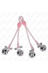 KINK - PINZE PER CAPEZZOLI TESCHIO LUMINOSO CON ANELLO CAMPANELLI REGOLABILI ROSA/ARGENTO