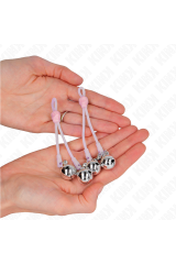 KINK - PINZE PER CAPEZZOLI TESCHIO LUMINOSO CON ANELLO CAMPANELLI REGOLABILI ROSA/ARGENTO