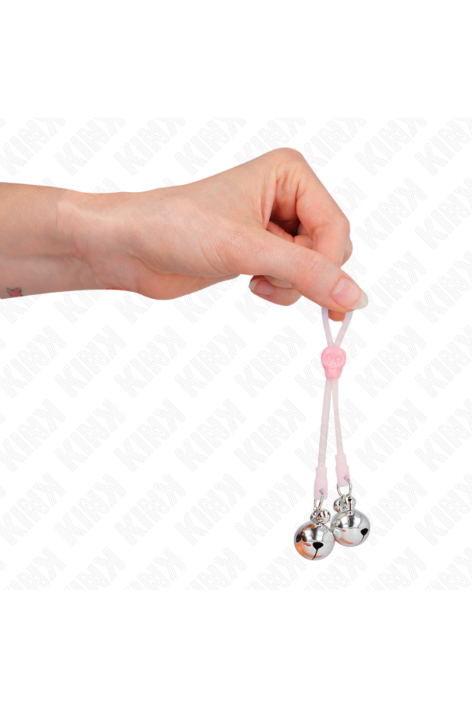 KINK - PINZE PER CAPEZZOLI TESCHIO LUMINOSO CON ANELLO CAMPANELLI REGOLABILI ROSA/ARGENTO
