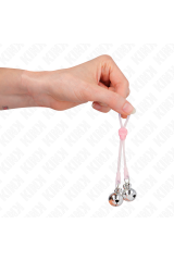 KINK - PINZE PER CAPEZZOLI TESCHIO LUMINOSO CON ANELLO CAMPANELLI REGOLABILI ROSA/ARGENTO