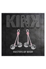 KINK - PINZE PER CAPEZZOLI TESCHIO LUMINOSO CON ANELLO CAMPANELLI REGOLABILI ROSA/ARGENTO