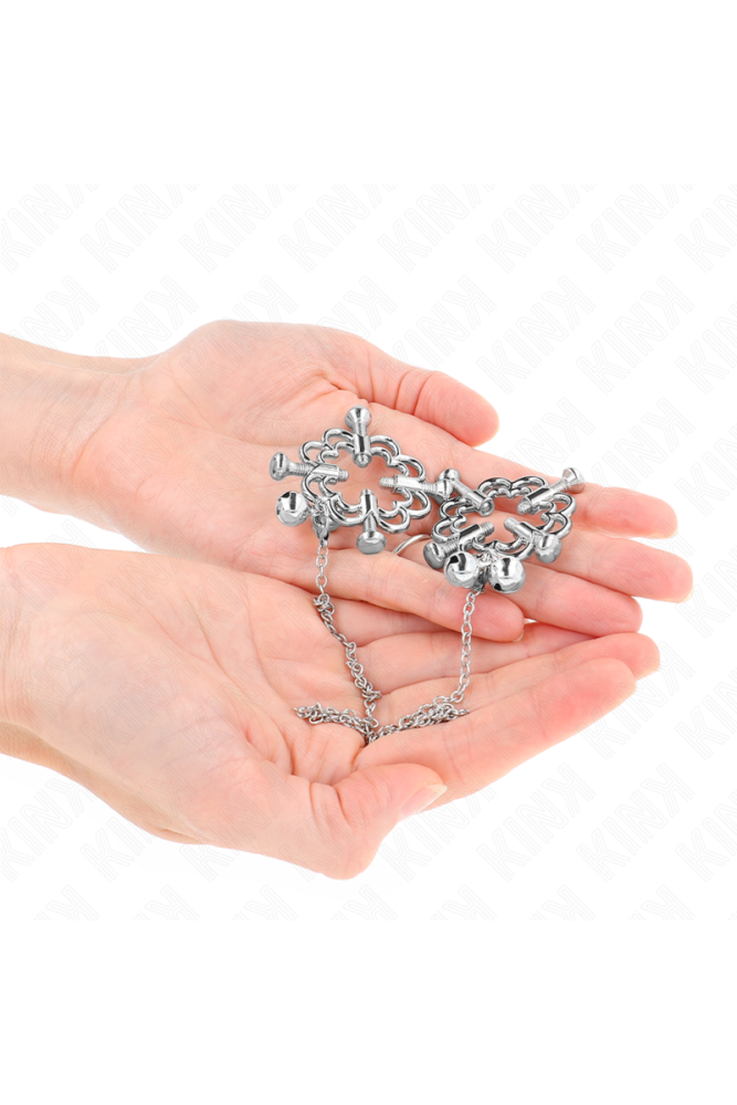 KINK - PINZE PER CAPEZZOLI A FIORE IN METALLO CON CATENA