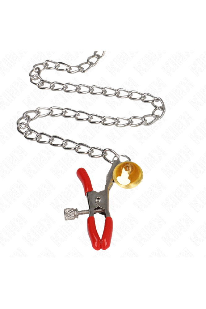KINK - MORSETTI PER CAPEZZOLI TRIPLI E CLIT ROSSO CON CATENA 30 CM