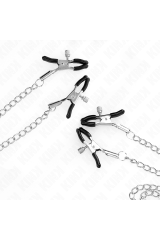 KINK - 4 MORSETTI PER CAPEZZOLI E CLIT REGOLABILI ARGENTO