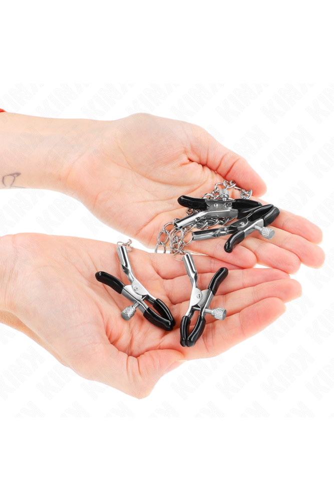 KINK - 4 MORSETTI PER CAPEZZOLI E CLIT REGOLABILI ARGENTO