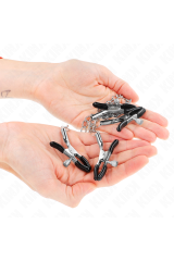 KINK - 4 MORSETTI PER CAPEZZOLI E CLIT REGOLABILI ARGENTO