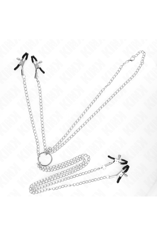 KINK - 4 MORSETTI PER CAPEZZOLI E CLIT REGOLABILI ARGENTO