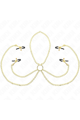 KINK - 4 MORSETTI PER CAPEZZOLI E CLIT REGOLABILI ORO