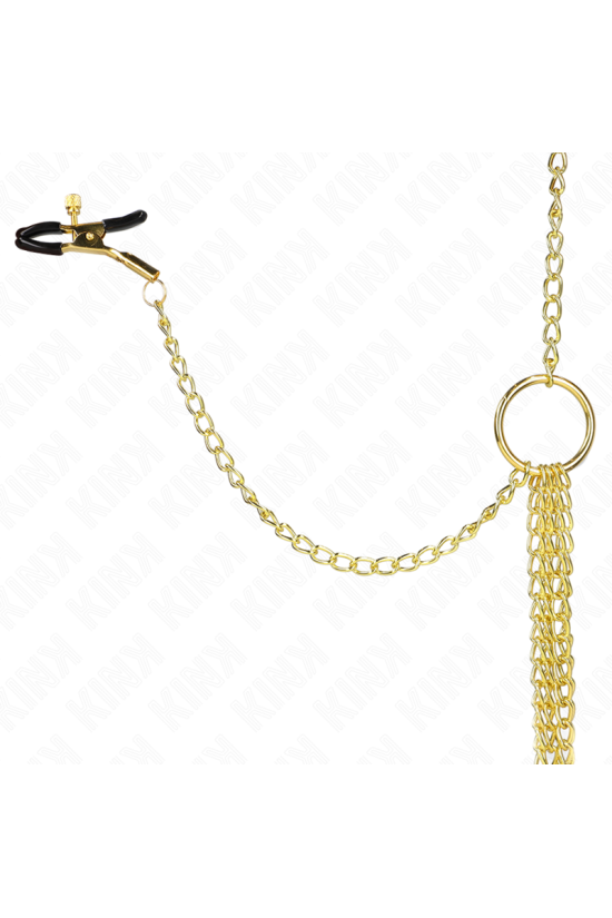 KINK - 4 MORSETTI PER CAPEZZOLI E CLIT REGOLABILI ORO