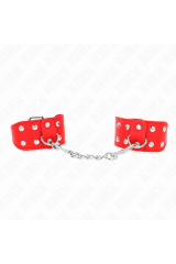 KINK - BRACCIALI CON DOPPIA LINEA DI BORCHIE REGOLABILI ROSSO