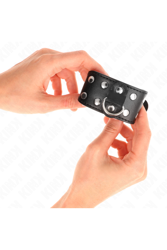 KINK - CINTURINI CON DOPPIA LINEA DI BORCHIE REGOLABILI NERO