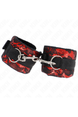 KINK - POLSO CORTO IN PIZZO DI VELLUTO E FASCIA IN NYLON ROSSO / NERO 23 X 6