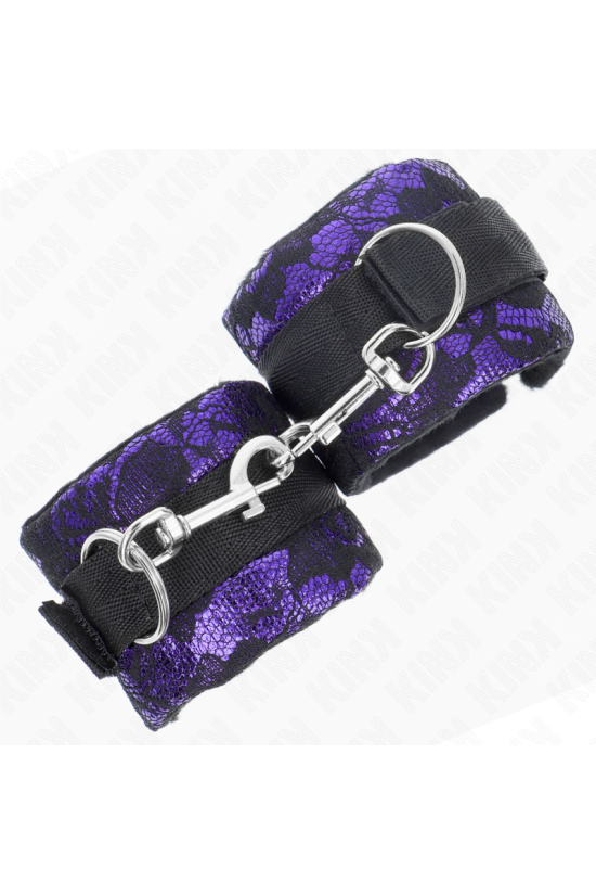 KINK - RESISTENZA DA POLSO CORTA IN PIZZO DI VELLUTO E FASCIA IN NYLON VIOLA/NERO 23 X 6