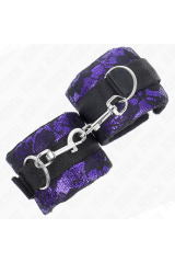 KINK - RESISTENZA DA POLSO CORTA IN PIZZO DI VELLUTO E FASCIA IN NYLON VIOLA/NERO 23 X 6
