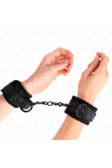 KINK - POLSI RICOPERTI DI PIZZO SCURO IN NEOPRENE REGOLABILE NERO 20-29 CM X 5 CM