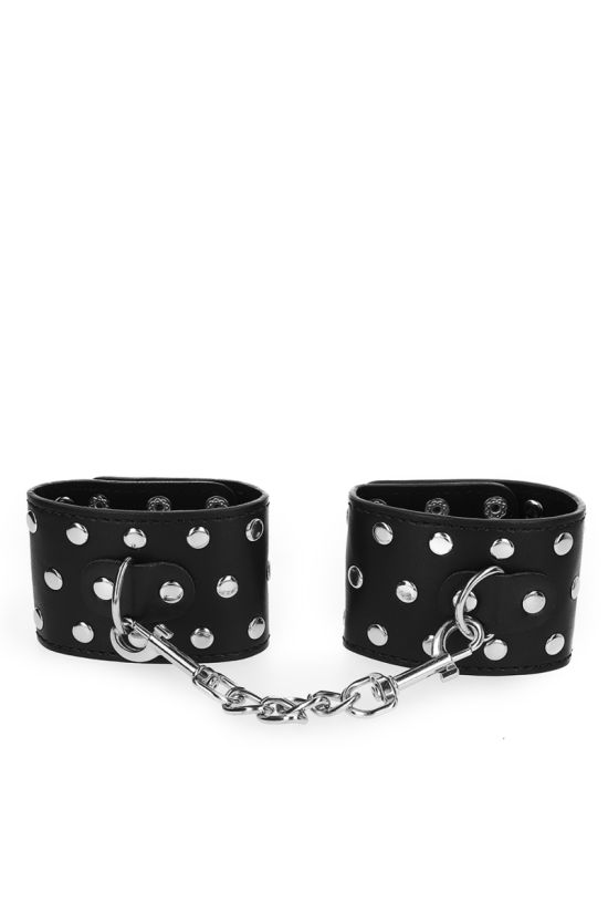 KINK - RESISTENZA DA POLSO CON CHIUSURA A SCATTO COMPLETA DI RIVETTI NERA REGOLABILE 19-24 CM X 5