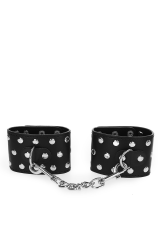 KINK - RESISTENZA DA POLSO CON CHIUSURA A SCATTO COMPLETA DI RIVETTI NERA REGOLABILE 19-24 CM X 5