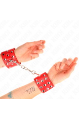 KINK - RESISTENZA DA POLSO CON CHIUSURA A SCATTO COMPLETA DI RIVETTI ROSSO REGOLABILE 19-24 CM X 5