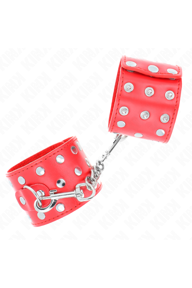 KINK - RESISTENZA DA POLSO CON CHIUSURA A SCATTO COMPLETA DI RIVETTI ROSSO REGOLABILE 19-24 CM X 5