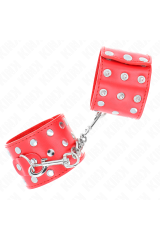 KINK - RESISTENZA DA POLSO CON CHIUSURA A SCATTO COMPLETA DI RIVETTI ROSSO REGOLABILE 19-24 CM X 5