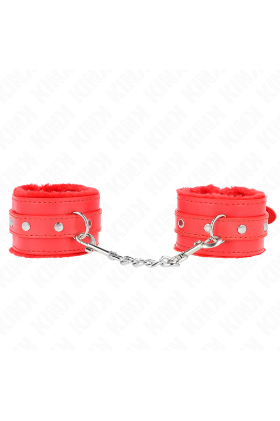 KINK - POGGIPOLSI PREMIUM IMBOTTITI IN PELLICCIA ROSSI CON CINTURA ROSSA REGOLABILE 17-29 CM X 6 CM