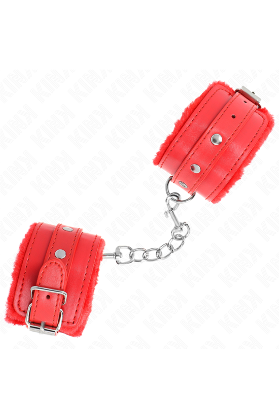 KINK - POGGIPOLSI PREMIUM IMBOTTITI IN PELLICCIA ROSSI CON CINTURA ROSSA REGOLABILE 17-29 CM X 6 CM