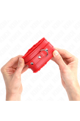 KINK - POGGIPOLSI PREMIUM IMBOTTITI IN PELLICCIA ROSSI CON CINTURA ROSSA REGOLABILE 17-29 CM X 6 CM