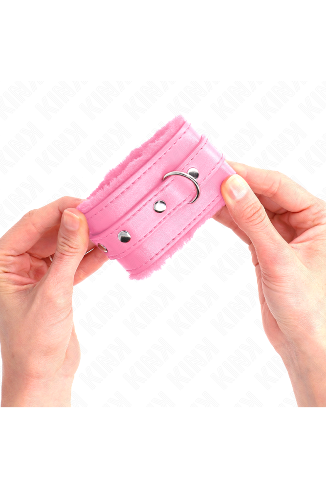 KINK - POGGIPOLSI PREMIUM RIVESTITI IN PELLICCIA ROSA CON CINTURA ROSA REGOLABILE 17-29 CM X 6 CM