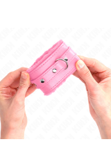 KINK - POGGIPOLSI PREMIUM RIVESTITI IN PELLICCIA ROSA CON CINTURA ROSA REGOLABILE 17-29 CM X 6 CM