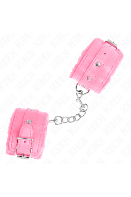 KINK - POGGIPOLSI PREMIUM RIVESTITI IN PELLICCIA ROSA CON CINTURA ROSA REGOLABILE 17-29 CM X 6 CM