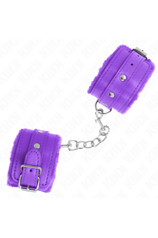 KINK - POGGIPOLSI PREMIUM IMBOTTITI IN PELLICCIA VIOLA CON CINTURA VIOLA REGOLABILE 17-29 CM X 6 CM
