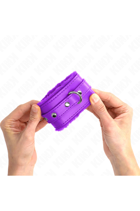 KINK - POGGIPOLSI PREMIUM IMBOTTITI IN PELLICCIA VIOLA CON CINTURA VIOLA REGOLABILE 17-29 CM X 6 CM