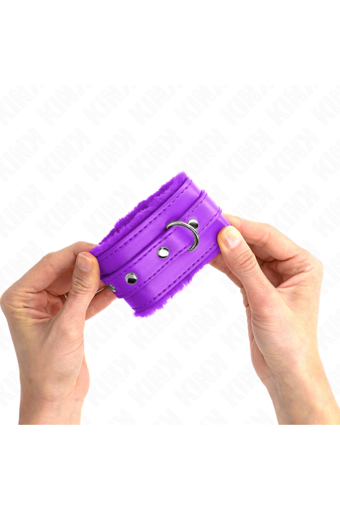 KINK - POGGIPOLSI PREMIUM IMBOTTITI IN PELLICCIA VIOLA CON CINTURA VIOLA REGOLABILE 17-29 CM X 6 CM