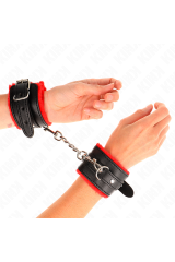 KINK - RESISTENZA DA POLSO PREMIUM FODERATA IN PELLICCIA ROSSO CON CINTURA NERA REGOLABILE 17-29 CM X 6 CM