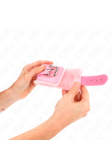 KINK - RESISTENZA DA POLSO IMBOTTITA IN PELLICCIA ROSA CON CINTURA ROSA REGOLABILE 17-29 CM X 6 CM