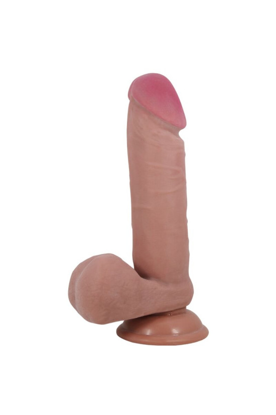 PRETTY LOVE - DILDO REALISTICO SLIDING SKIN SERIES CON VENTOSA SCORREVOLE DELLA PELLE MARRONE 20