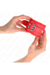 KINK - RESISTENZA DA POLSO IMBOTTITA IN PELLICCIA ROSSO CON CINTURA ROSSA REGOLABILE 17-29 CM X 6 CM