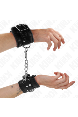 KINK - RESISTENZA DA POLSO IMBOTTITA IN PELLICCIA NERA CON CINTURA NERA REGOLABILE 17-29 CM X 6 CM