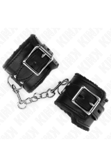 KINK - RESISTENZA DA POLSO IMBOTTITA IN PELLICCIA NERA CON CINTURA NERA REGOLABILE 17-29 CM X 6 CM