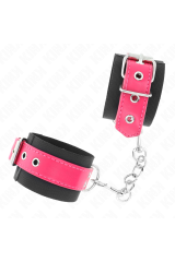 KINK - RESISTENZA DA POLSO IN NYLON NERO CON CINTURA IN SIMILPELLE ROSA LAMPONE REGOLABILE 19-29 CM X 5