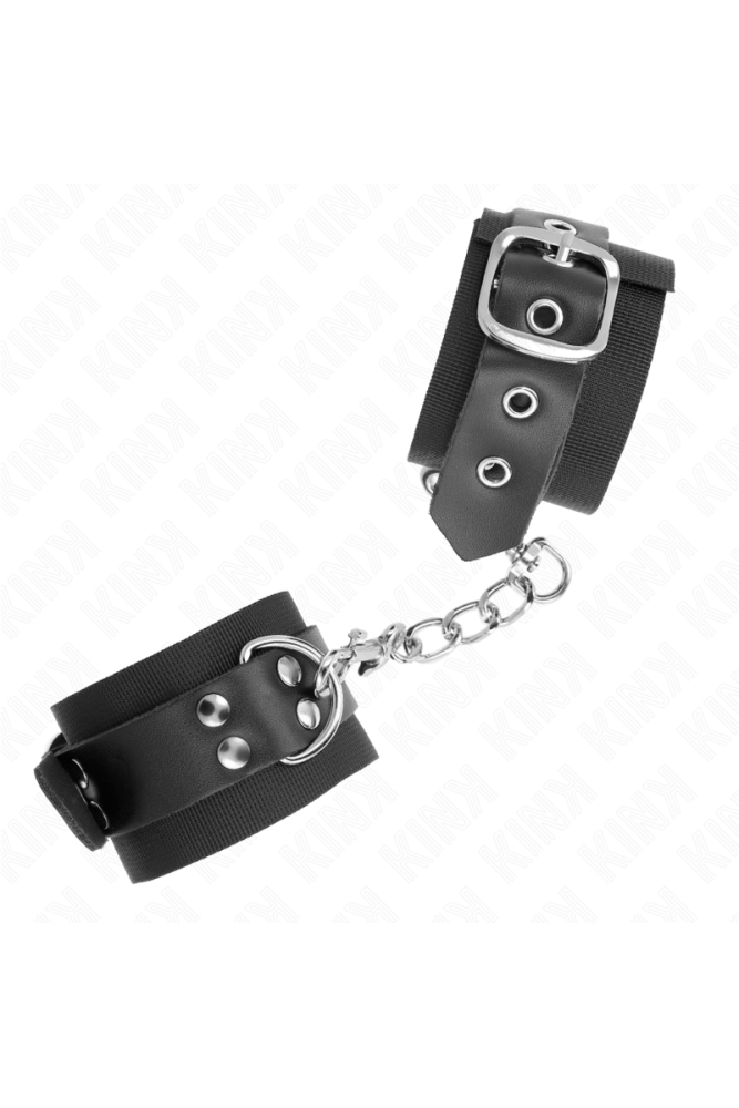 KINK - RESISTENZA DA POLSO IN NYLON NERO CON CINTURA IN PELLE NERA REGOLABILE 19-29 CM X 5