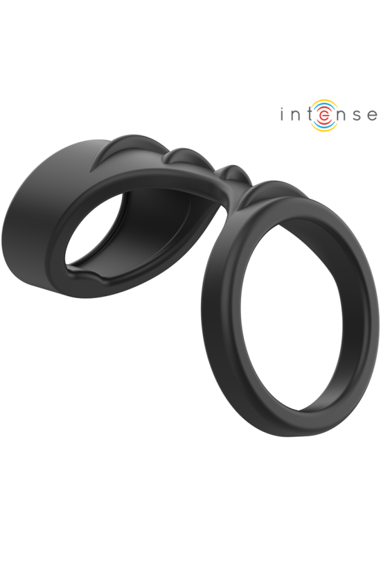 INTENSE - THEO DOPPIO ANELLO PER PENE IN SILICONE MODELLO NERO 3