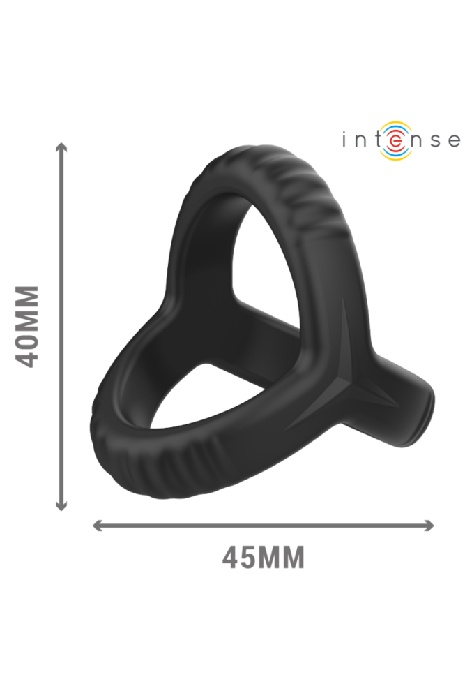 INTENSE - CARSON DOPPIO ANELLO PER PENE IN SILICONE MODELLO NERO 4