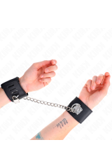 KINK - POLSO FISSO CON CATENA 30 CM E CHIUSURA LUCCHETTO NERO REGOLABILE 16-23 CM X 5