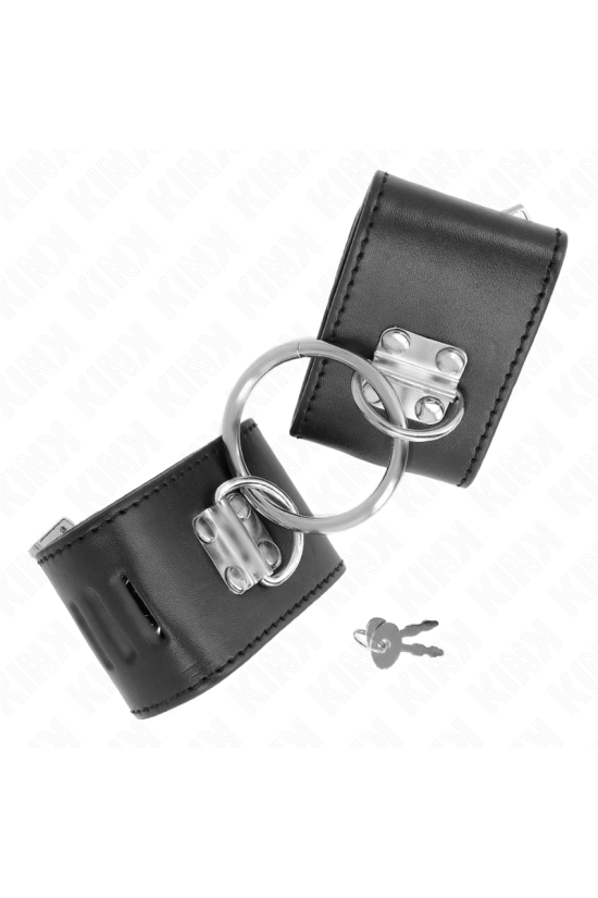 KINK - POLSO FISSO CON CHIUSURA AD ANELLO E LUCCHETTO NERO REGOLABILE 16-23 CM X 5